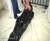 fx-tube com, Kiki in Double latex vacuum sleeping bag from teen sex tube8 com