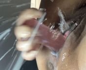 Creamy pussy with huge squirt!! from fat black creamy pussy