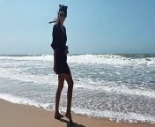 Me- Teen Girl on a Wild Nudist Beach Jerks off, Sucks Dick, Shows Legs Public Outdoor, Blowjob from young nudist beach teen