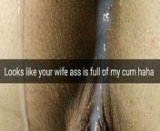 Your wife gets fucked hard in the ass, now with a leaking creampie from celebrity snapchat sex video leaked