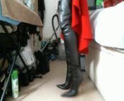 Red midi skirt and pointed Italian thigh high boots from bangla naika romana imageokila midi xxx
