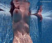 Sheril Blossom gets horny and naked in the pool from www sheril roman dekar sex xxxam