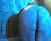 Blue Light Glistening Fat Tits from fat woman naked body massage sex