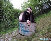 Public Agent Alessa Savage Gets Creampied Outdoors from outdoor creampie