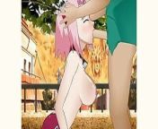 Sakura Deepthroating Huge Cock Balls Deep During a Quick Sloppy Blowjob Before a Mission from boruto fills aunt