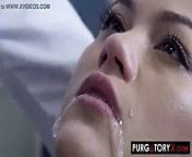 Petite brunette gets gagged then fucked by her dentist from idea com