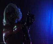 latex Halloween MILF Arya Grander seduce with ASMR rubber gloves sounds SFW fetish video from asmr red latex