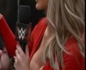 WWE - Peyton Royce big cleavage in a red tip from wwe rusev xxx fake
