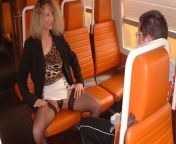 Amateur step mom with boy in train from public in tarin
