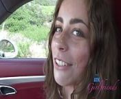 Drive along the California coast with amateur Renee Rose roadhead and footjob POV from sexy naked atk models