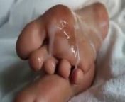 Huge Cumshot On Her Sexy Feet from fightingkids feet