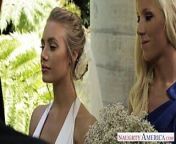 Sexy blonde bride Nicole Aniston fucking from bride