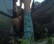 Outdoor sex, dogging wife in car from sex doggin