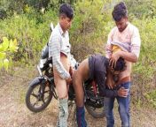 Indian Threesome Gay Movies In Hindi - A young boy comes to the forest with a bike and calls his friends and gives them - Hindi from 18 gay moveis hot kissirsha kirshana bed sinll small sex v