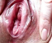 Her swollen creamy cunt is delicious! Eating a aroused puffy pussy. Creampie. Female orgasm. Extreme close-up. from orgazm extreme