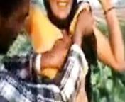 Desi Aunty in Khet Boob Press by College Boy from desi couple caught in khet