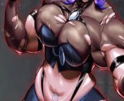 BBW Goth grows to extreme muscle giantess from giantess growth slice of size uraraka’s new quirk