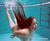 Hot naked girls underwater in the pool from naked girls show