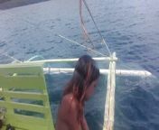 Filipino Nudist Couple .. Nude boat trip from naturist mom and dad