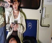 Publicly sucked and allowed herself to be fucked in the train car! from metro romantic sex