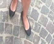 Miniskirt and ballerina flats from street walking woman tall porn