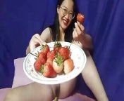 Asian super sexy nude show pussy and eat strawberry 1 from kannda aunty sexy nude