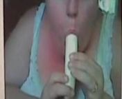 BBW Mandy from Maine playing with banana from api shewolf from maine