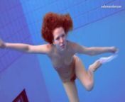 Matrosova hot ginger pussy in the pool from 18 old ginger shows off wet panties pussy
