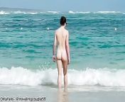 Public beach FUCKING on Caribbean Beach, BLOWJOB, Public sex from nude solo camping