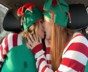 Horny elves cumming in drive thru with lush remote controlled vibrators featuring Nadia Foxx from fake drive