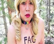 Stupid Gay Sissy Degrades Herself at Campsite from sissy degraded