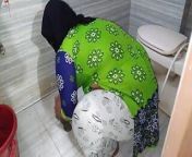Saudi Arabia MILF Stepmom washing clothes in bathroom when stepson come and huge fuck her ass then cum out - family sex from arabic family sex