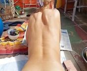 Selena's close up outdoor posing and feet worship from honeymoon romance toe feet worship