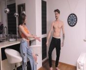 A sexy strip dart game with a hot, big tits brunette from matt xvideo