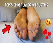 Bella's Feet Soles in Worn Out TOMS, Latina Thick Soles in Shoeplay, Shoe Dangle Size 8 Feet Giantess Latina POV Candid from abc toe tom