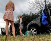 No panties girls outdoors fun on try on haul day with lingerie and short summer dress and miniskirts from mini model porn video