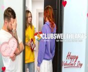 Busted on Valentine’s Day! Threesome by ClubSweethearts from valentine39s day throat fuck with throat bulge cum play on tongue swallow