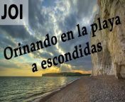 Spanish JOI - Pillados meando escondidos en la playa. from roxanne barcelo nakedpic