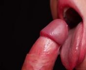 Sloppy Blowjob for your Dick with Tongue and Lips - ASMR Sucking from red lips desi aunty cum drink