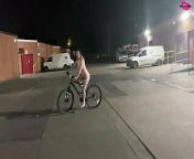 Street girl steals a bike but has to ride it back naked! from bike back