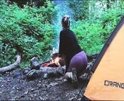 Real Sex in the forest. Fucked a tourist in a tent from russian outdoor