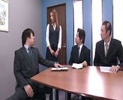 Businessmen can't resist hot secretary and they gang bang her from japanese t