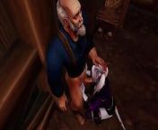 Draenei Girl Gives an Old Man a Deep Blowjob - Warcraft Parody from draenei futa 3some