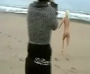 Daring Blond Bares All on a Cold Beach from cold beach sex gina deepika padukone sister xxx father and daughter video