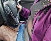 MILF Driving with tits out, bra, short skirt, see-through top, around the city from anty bra and dress full remove and boy with sex video download com