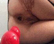 Pushhng out 2 red balls from my asshole. from 2 baby birth live