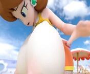 Princess Daisy breast expansion with sound (MMD) from princess daisy fart