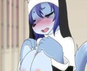 Kemono nun fox gets boobs squished from furry kemono
