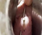 Urethral piercing from urethr