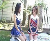 Lesbian cheerleaders have an orgasm in the yard as they do the sixty nine from totall teen orgasm in the morning after wet dream